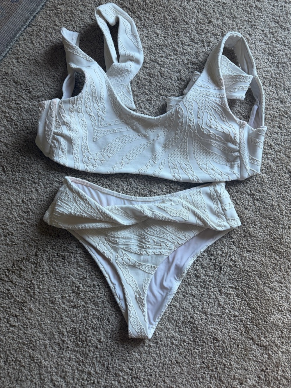 Devon Windsor textured zebra bikini set